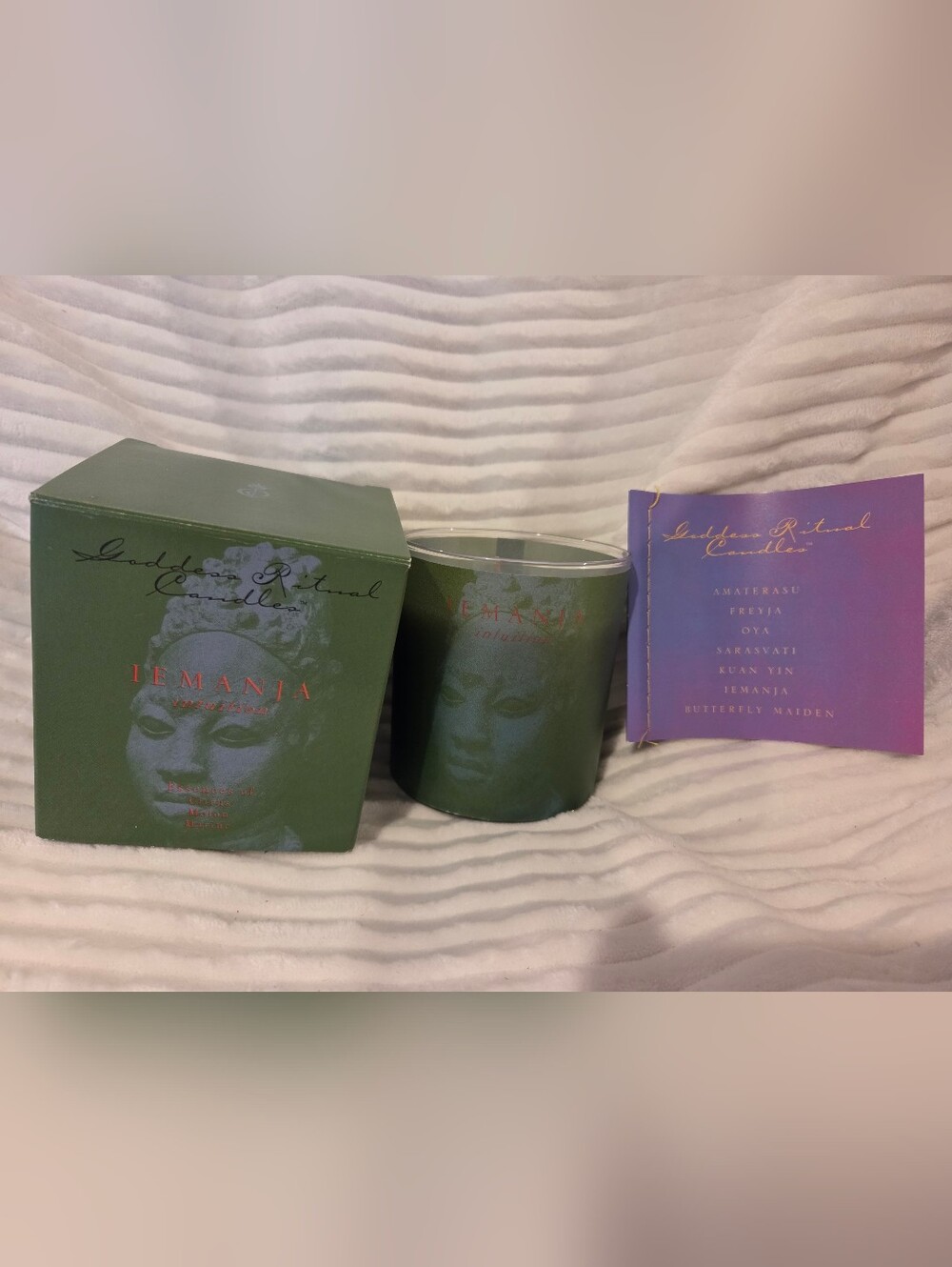Illuminations Goddess Ritual Candles Iemanja Green Scented Candle